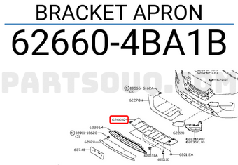 Nissan 626604BA1B BRACKET APRON