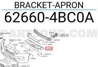 Nissan 626604BC0A BRACKET-APRON