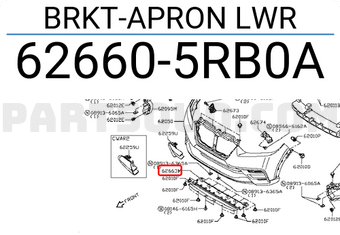 Nissan 626605RB0A BRKT-APRON LWR