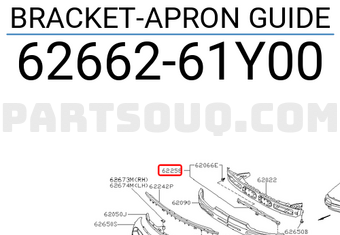 Nissan 6266261Y00 BRACKET-APRON GUIDE