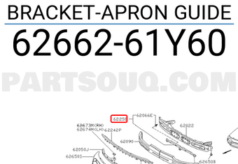 Nissan 6266261Y60 BRACKET-APRON GUIDE