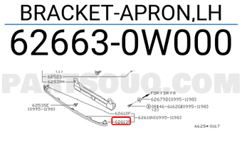 Nissan 626630W000 BRACKET-APRON,LH