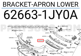 Nissan 626631JY0A BRACKET-APRON LOWER