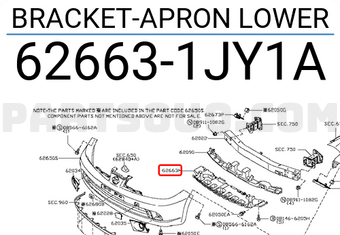 Nissan 626631JY1A BRACKET-APRON LOWER