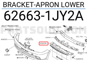 Nissan 626631JY2A BRACKET-APRON LOWER