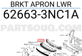 Nissan 626633NC1A BRKT APRON LWR