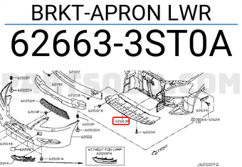 Nissan 626633ST0A BRKT-APRON LWR