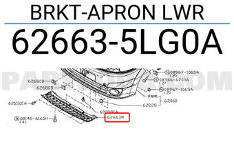 Nissan 626635LG0A BRKT-APRON LWR