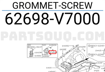 Nissan 62698V7000 GROMMET-SCREW