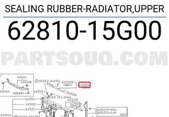 Nissan 6281015G00 SEALING RUBBER-RADIATOR,UPPER