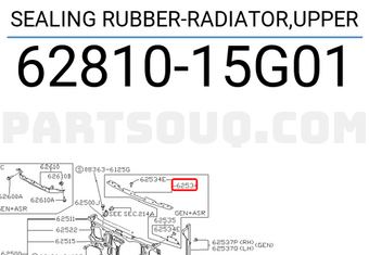Nissan 6281015G01 SEALING RUBBER-RADIATOR,UPPER