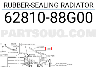 Nissan 6281088G00 RUBBER-SEALING RADIATOR