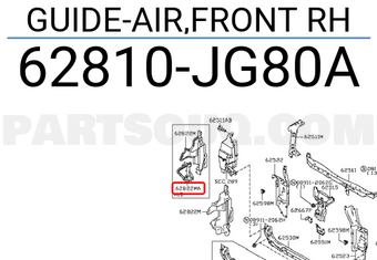 Nissan 62810JG80A GUIDE-AIR,FRONT RH