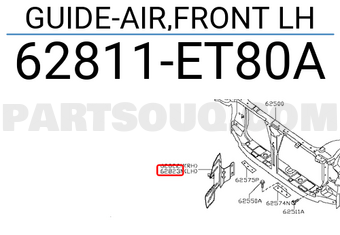 Nissan 62811ET80A GUIDE-AIR,FRONT LH