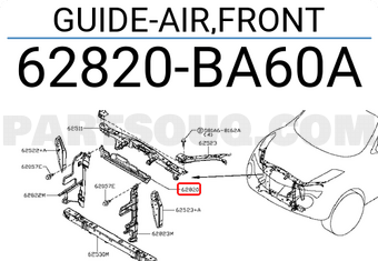 Nissan 62820BA60A GUIDE-AIR,FRONT