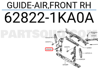 Nissan 628221KA0A GUIDE-AIR,FRONT RH