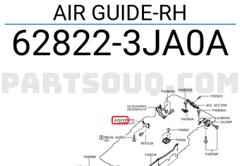 Nissan 628223JA0A AIR GUIDE-RH