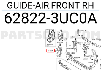 Nissan 628223UC0A GUIDE-AIR,FRONT RH