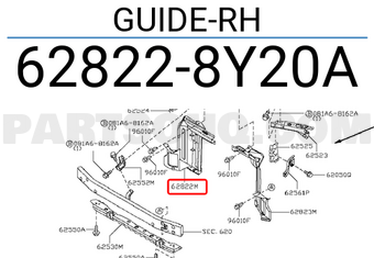 Nissan 628228Y20A GUIDE-RH