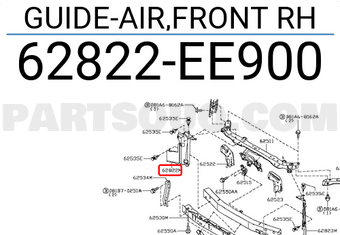 Nissan 62822EE900 GUIDE-AIR,FRONT RH