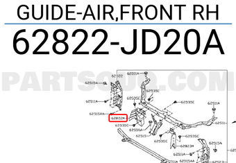 Nissan 62822JD20A GUIDE-AIR,FRONT RH
