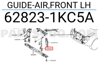 Nissan 628231KC5A GUIDE-AIR,FRONT LH