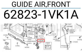 Nissan 628231VK1A GUIDE AIR,FRONT