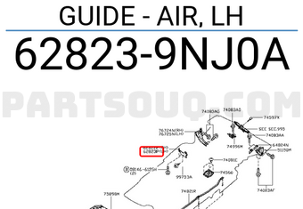 Nissan 628239NJ0A GUIDE - AIR, LH