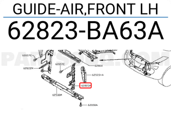 Nissan 62823BA63A GUIDE-AIR,FRONT LH