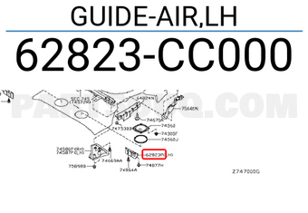 Nissan 62823CC000 GUIDE-AIR,LH