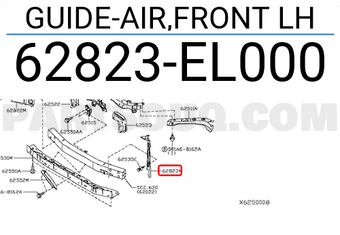 Nissan 62823EL000 GUIDE-AIR,FRONT LH