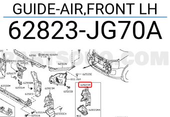 Nissan 62823JG70A GUIDE-AIR,FRONT LH