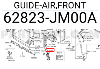 Nissan 62823JM00A GUIDE-AIR,FRONT