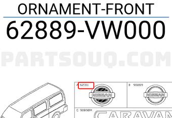 Nissan 62889VW000 ORNAMENT-FRONT