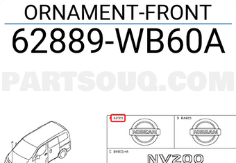 Nissan 62889WB60A ORNAMENT-FRONT
