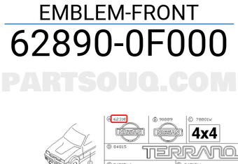 Nissan 628900F000 EMBLEM-FRONT