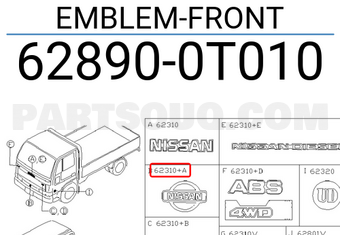 Nissan 628900T010 EMBLEM-FRONT