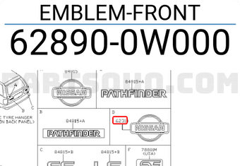 Nissan 628900W000 EMBLEM-FRONT