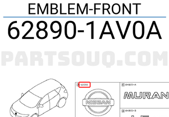 Nissan 628901AV0A EMBLEM-FRONT