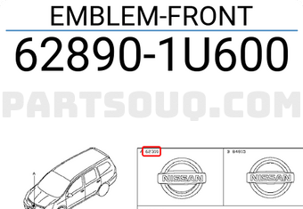 Nissan 628901U600 EMBLEM-FRONT