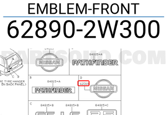 Nissan 628902W300 EMBLEM-FRONT