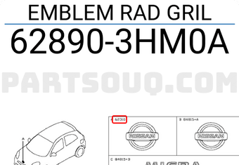 Nissan 628903HM0A EMBLEM RAD GRIL