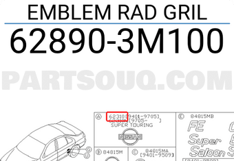 Nissan 628903M100 EMBLEM RAD GRIL