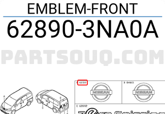 Nissan 628903NA0A EMBLEM-FRONT