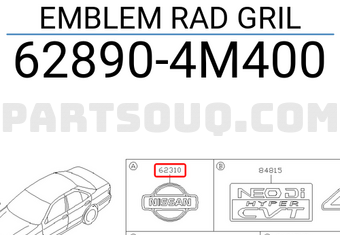 Nissan 628904M400 EMBLEM RAD GRIL