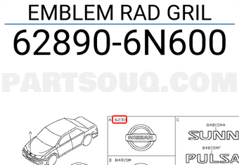 Nissan 628906N600 EMBLEM RAD GRIL