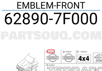 Nissan 628907F000 EMBLEM-FRONT