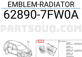 Nissan 628907FW0A EMBLEM-RADIATOR