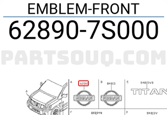 Nissan 628907S000 EMBLEM-FRONT