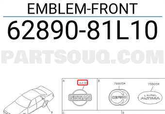 Nissan 6289081L10 EMBLEM-FRONT